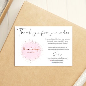Personalised Thank You Business Cards – Printed with Logo and Social Media