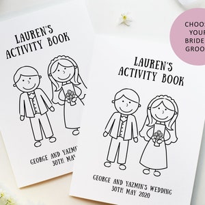 Children's Wedding Personalised Activity Book With Crayons - Bride and Groom Activity Pack - Kids Activity Booklet with Bride and Groom