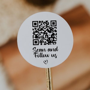 Business QR Code Stickers – Scan and Follow, 37mm