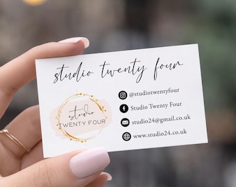Personalized Business Cards, Logo & Social Media, 250gsm Cardstock