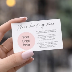 Personalized Logo Business Cards: Custom Printed Care Instructions
