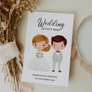 Personalized Wedding Activity Book with Crayons – Children's Favors