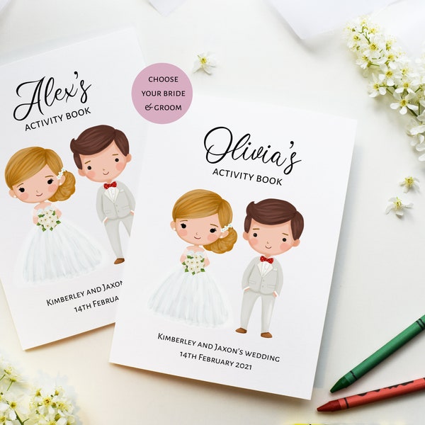 Personalized Wedding Activity Book for Kids – Custom Favors, Crayons Optional