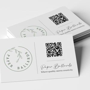 Business Cards Personalised and Printed with your QR Code, and Business Logo