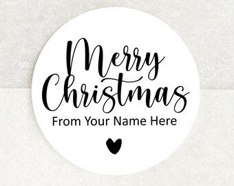 Personalised Merry Christmas Stickers for Gifts - Custom Christmas Gift Labels - Gift Stickers for Present - Present Stickers Labels