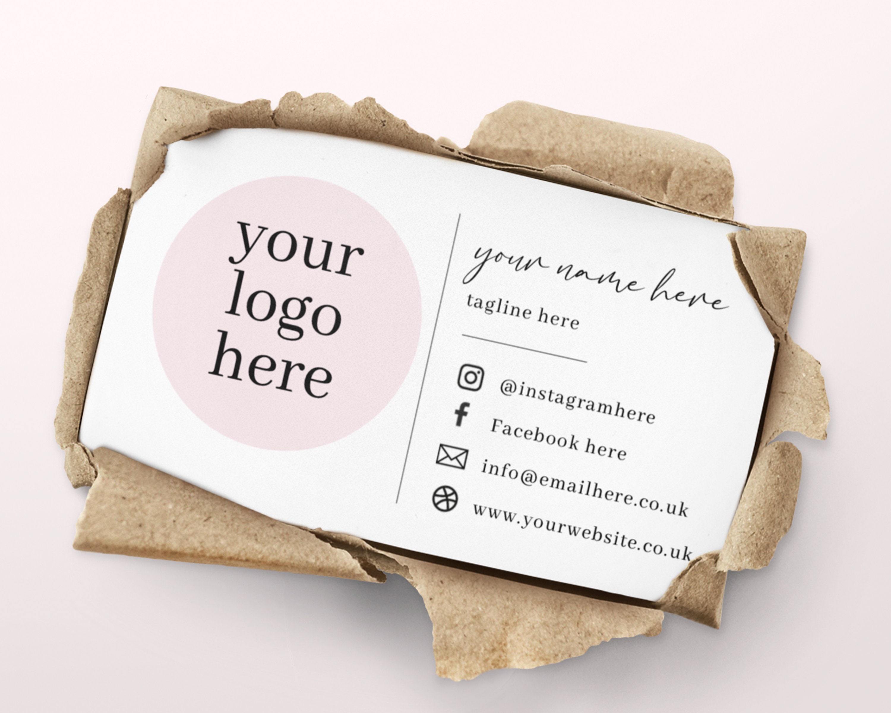 Business Cards, Printed and Personalised With Your Business Logo and Social  Media Information On. 