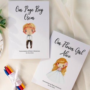 Children's Wedding Personalised Activity Book With Crayons - For Page Boy, Ring Bearer, Flower Girl, Bridesmaid