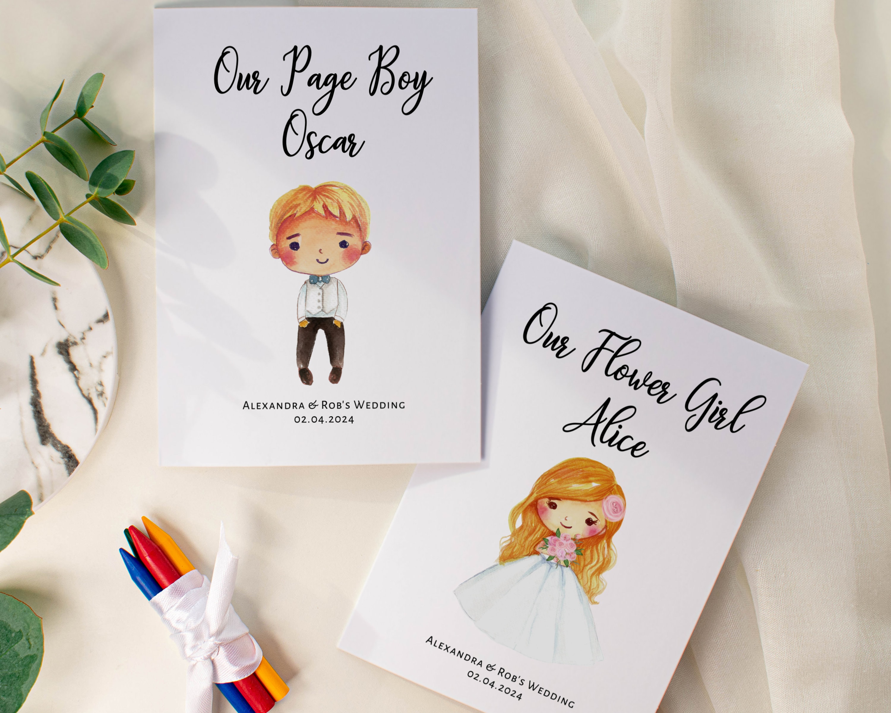 pack girl personalised wedding activity book boy favour with pencil kids 