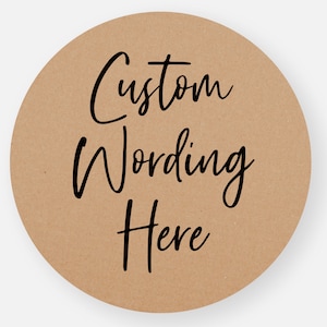 Stickers personnalisés bruns kraft rustiques - Stickers de mariage pour cadeaux de mariage, faire-part, sacs de bonbons, anniversaire, baby shower, enterrement de vie de jeune fille
