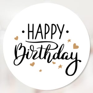 Happy Birthday Aufkleber für Geschenke oder Gastgeschenke - 37 mm