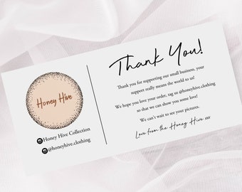 Personalised Business Thank You For Your Order Compliment Slips Card, Custom Packaging Slips, Your Wording Compliment Slips