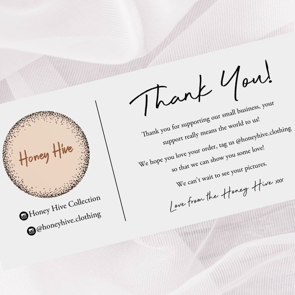 Personalised Business Thank You For Your Order Compliment Slips Card, Custom Packaging Slips, Your Wording Compliment Slips