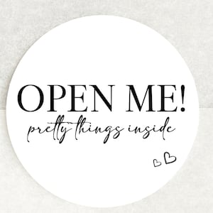 Open Me, Pretty Things Inside Stickers - Small Business Sticker - 37mm - Handmade Business Sticker - Verpackung Sticker für Handmade
