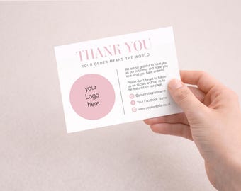 Personalized Thank You Business Cards, Social Media, Contact Info