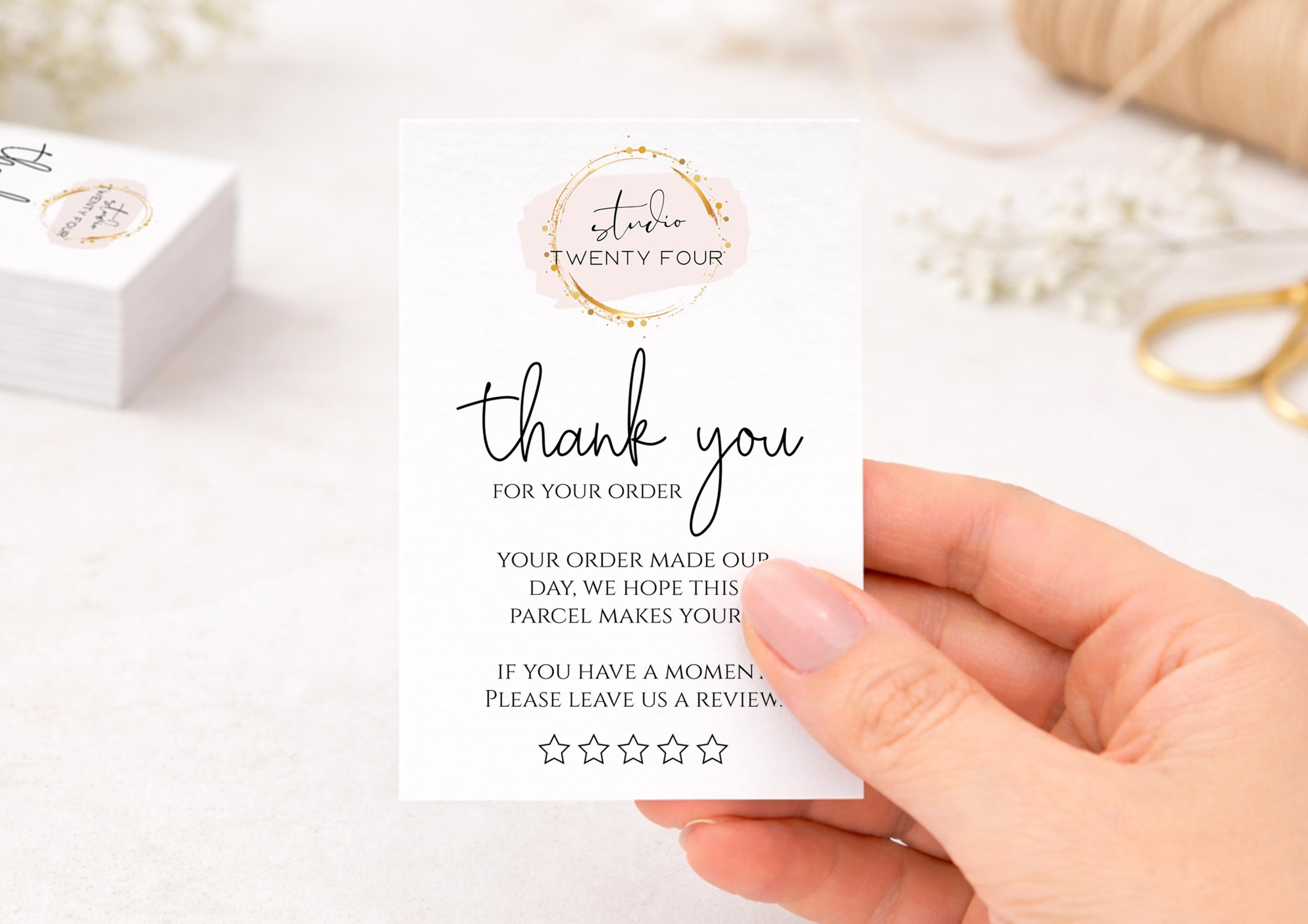Business Logo Thank You Cards – Leave a Review, Small Business 