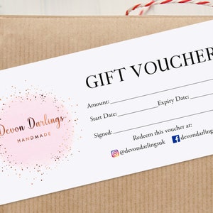 Chèques-cadeaux pour petites entreprises - Chèques-cadeaux avec logo - Chèques-cadeaux de Noël - Chèques-cadeaux personnalisés - Chèques-cadeaux imprimés
