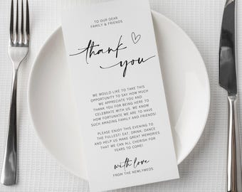 Personalised Wedding Table Thank You Cards: Elegant Guest Appreciation