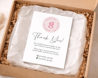 A6 Thank You Business Cards - Personalised and Printed Logo Packaging Cards