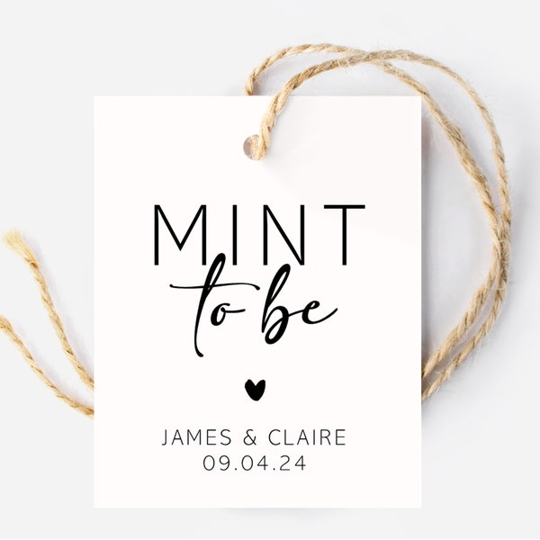 Mint To Be Tags - Mint To Be Wedding Labels - Tags for Wedding Mints - Wedding Favour Tags - Tags for Mint Wedding Favours -  Small Tags