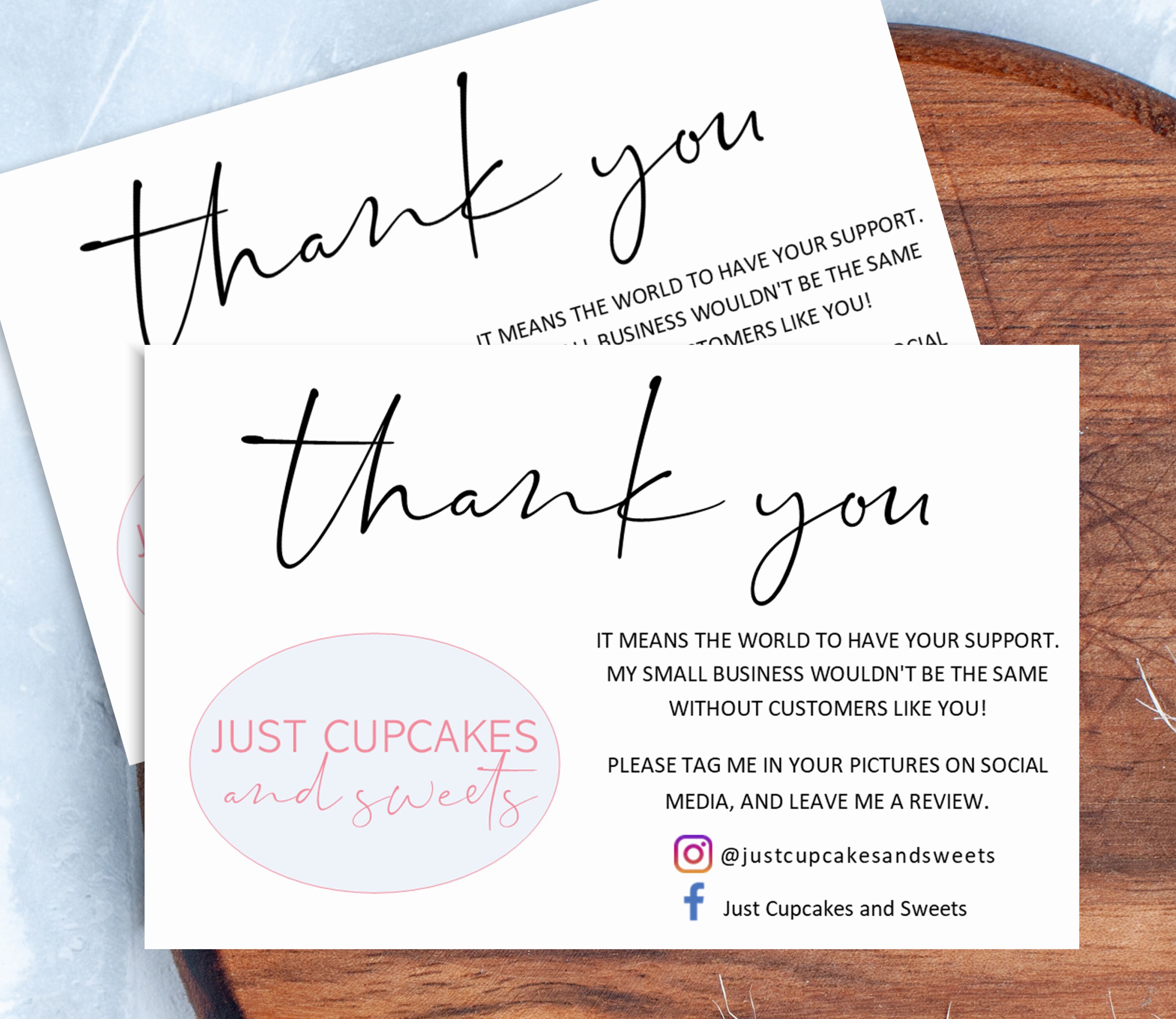 Personalised Logo Thank You For Your Order Business Cards