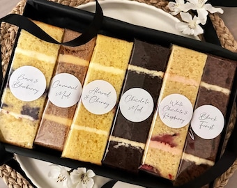 Custom Cake Flavor Stickers - Wedding Cake Taster Box Labels