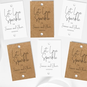 Printed Sparkler Tags for Weddings - Sparkler Send Off Labels - Let Love Sparkle Wedding Favour Tags