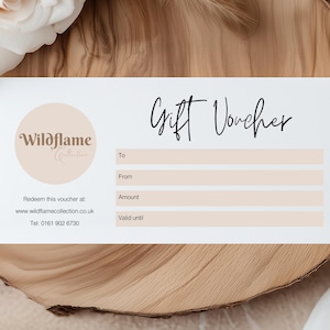 Printed Gift Vouchers - Personalised Gift Cards with your logo - Small Business Vouchers Customised for you - with envelopes - DL