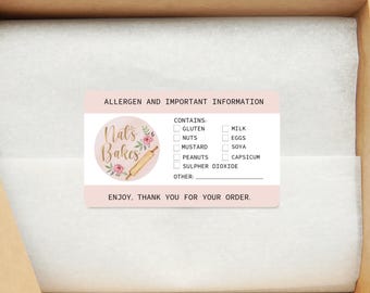 Stickers allergènes personnalisés avec logo - Étiquettes allergènes imprimées