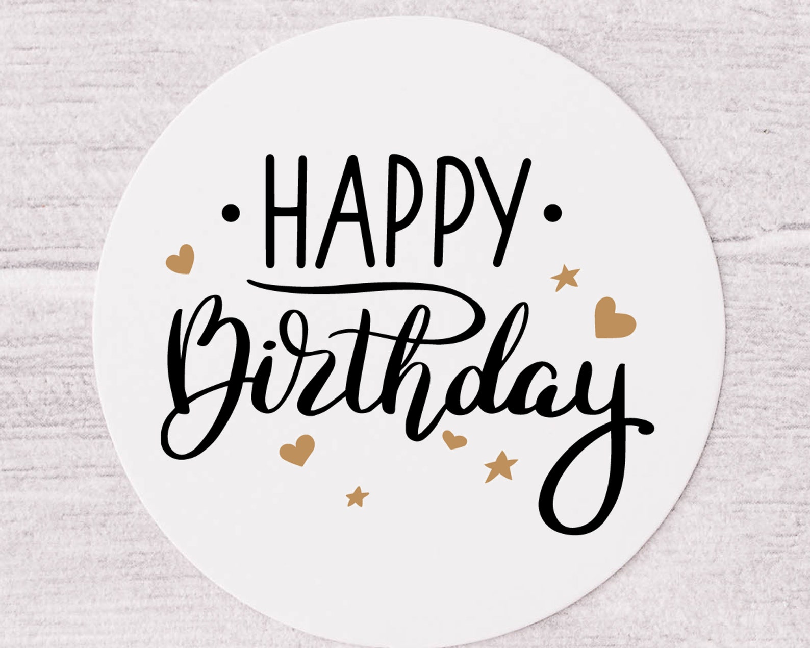 Happy Birthday Stickers Happy Birthday Labels Black and Etsy