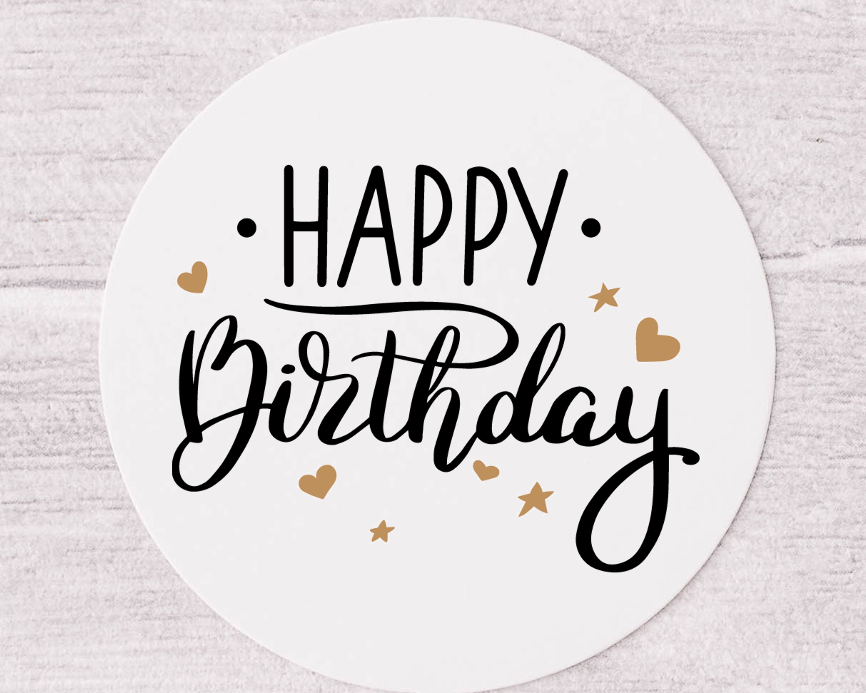 Happy Birthday Stickers Happy Birthday Labels Black and Gold HBD Stickers Gift Stickers Favour Stickers Business Product Stickers