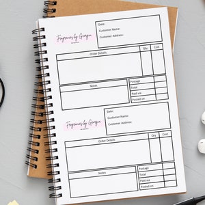 Kraft Order book - Business Order Book für Kleinunternehmen - Recycling Karten Order Tracking Book - A5 Order Tracker Notizbuch