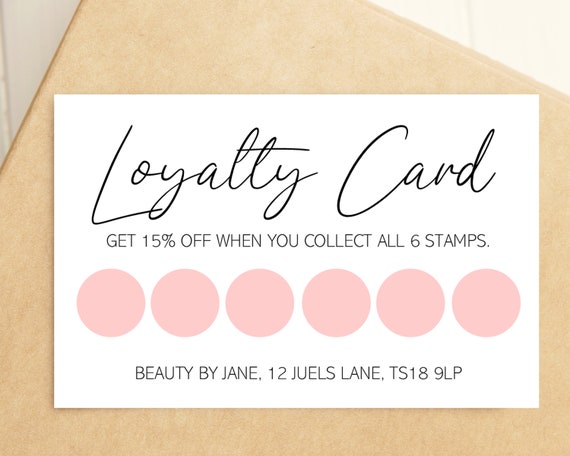 50 Pink Watercolor Reward Punch Cards | Customer Loyalty Cards | Incentive  Cards