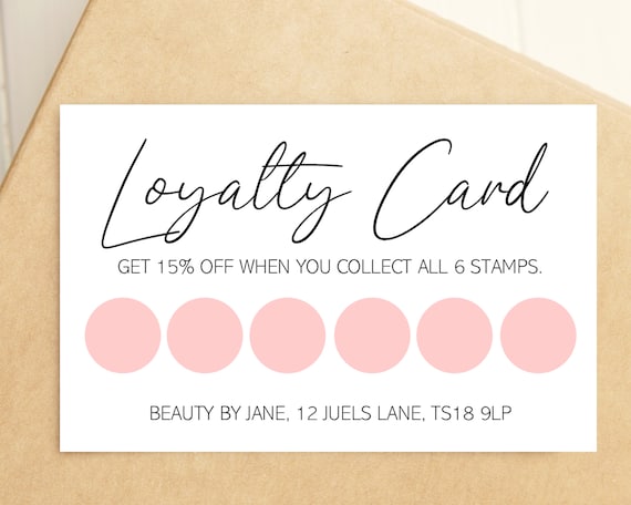 50 Pink Watercolor Reward Punch Cards | Customer Loyalty Cards | Incentive  Cards