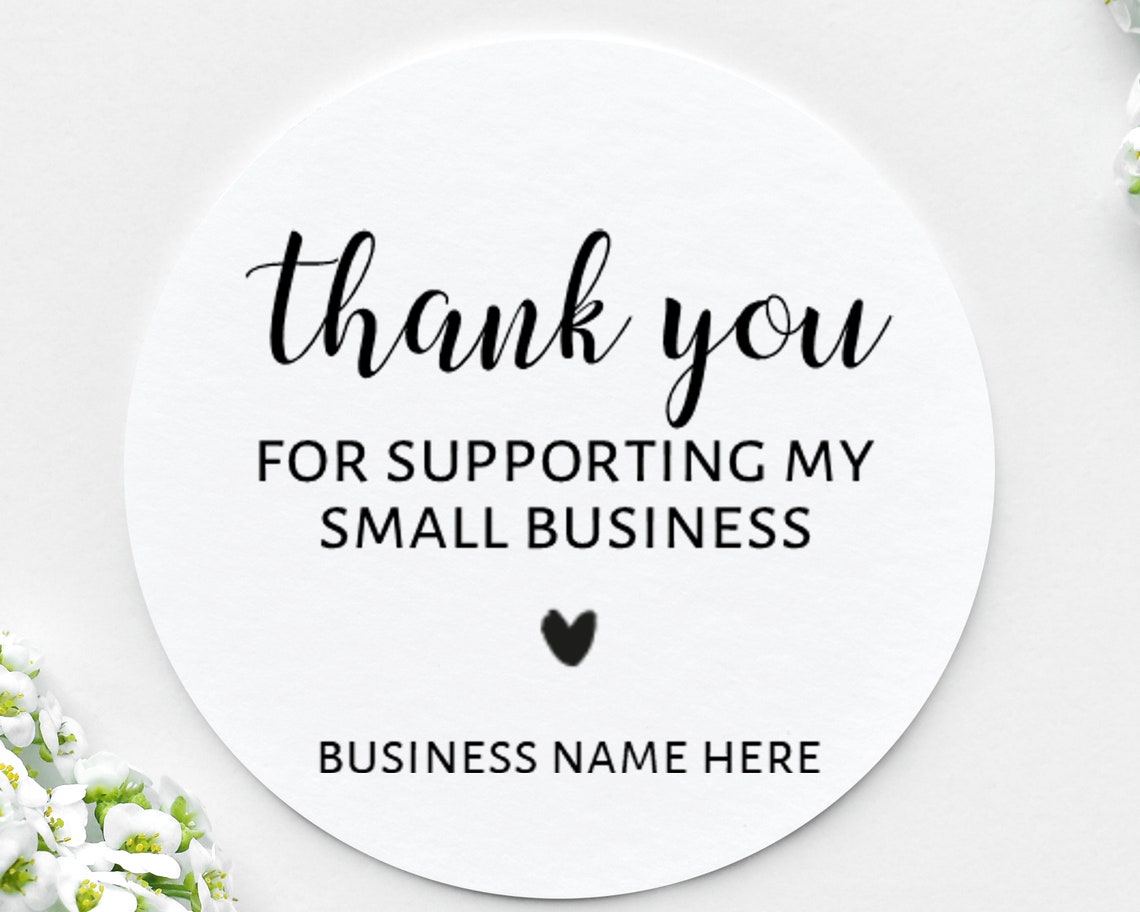 Thank You for Supporting a Small Business Personalised Small | Etsy