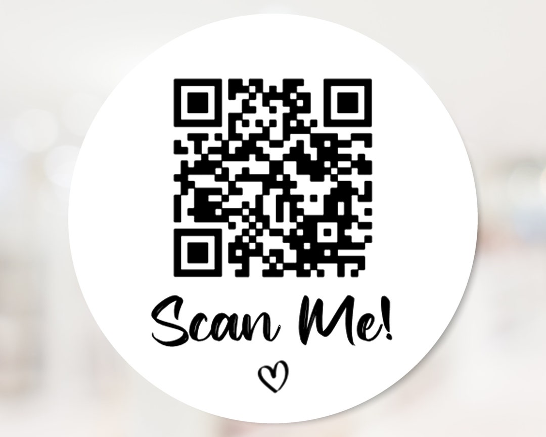 Scan Me QR Code Sticker Small Business Social Media Stickers 37mm 