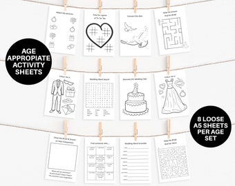 Wedding Activity Pages – Kids' Coloring Sheets, A5 Size
