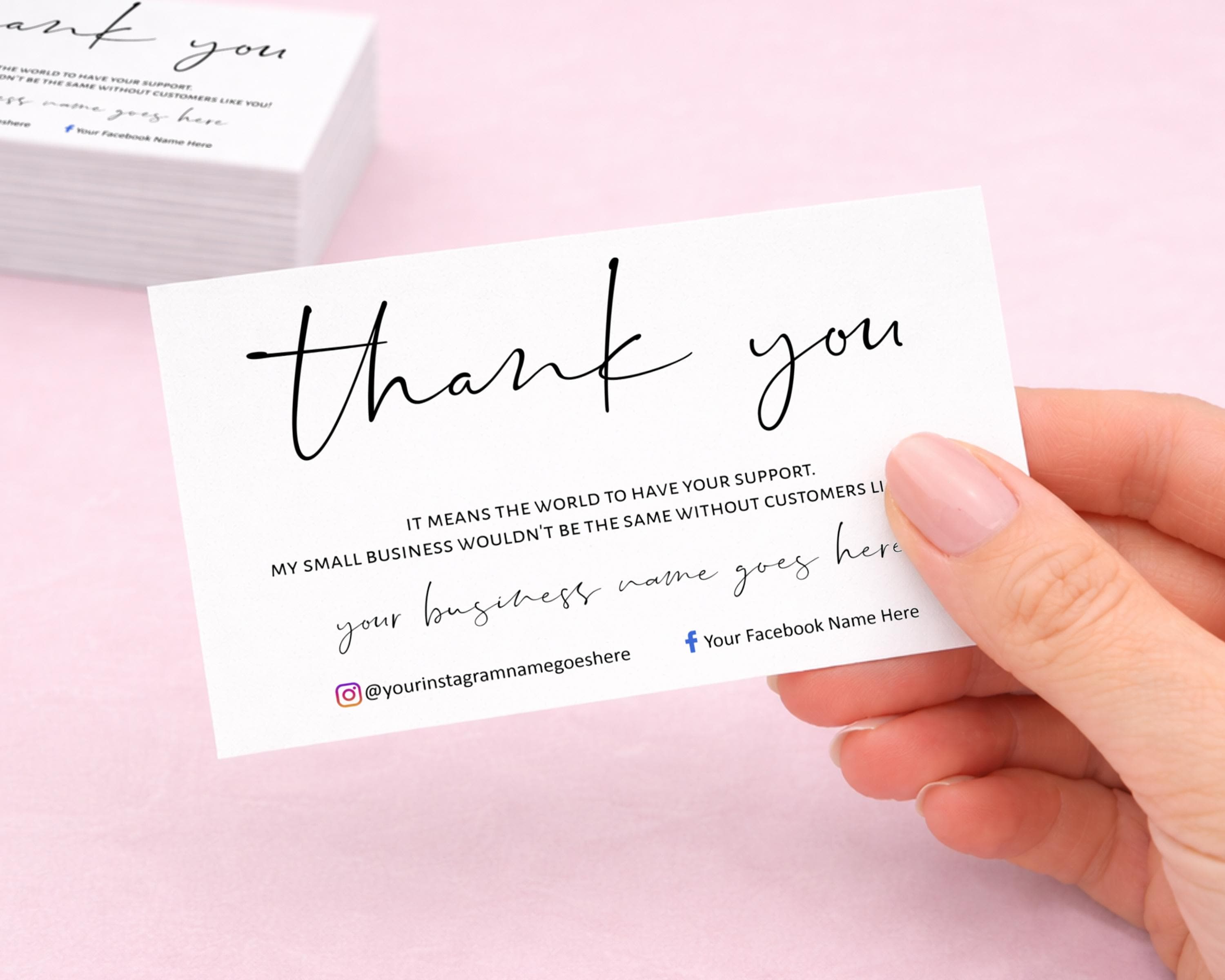 Personalised Thank You Cards for Small Businesses With Social