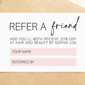 Personalisierte Freundschaftskarten für kleine Unternehmen - Empfehlungs-Visitenkarten für treue Kunden - Treuekarten-Rabatt