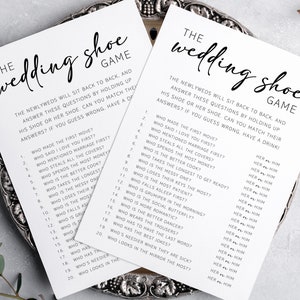 Jeu de chaussures de mariage imprimé - jeu à boire pour le mariage de M. ou Mme - activité de mariage pour adulte pour lui ou pour elle - EVJF, EVJF, jeu pour couple