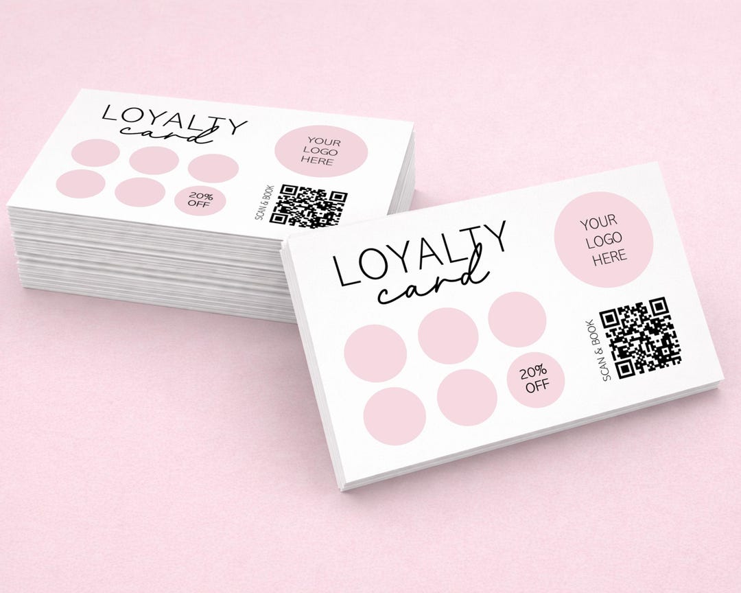 Custom Loyalty Cards, Printed With QR Code, Business Logo and Brand ...