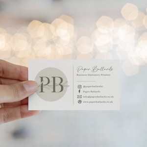 Business Cards, printed and personalised with your business logo and social media information on. image 2