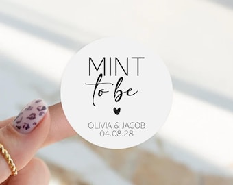 Printed Mint to Be Wedding Favour Stickers - Personalised Labels for Mints Favors