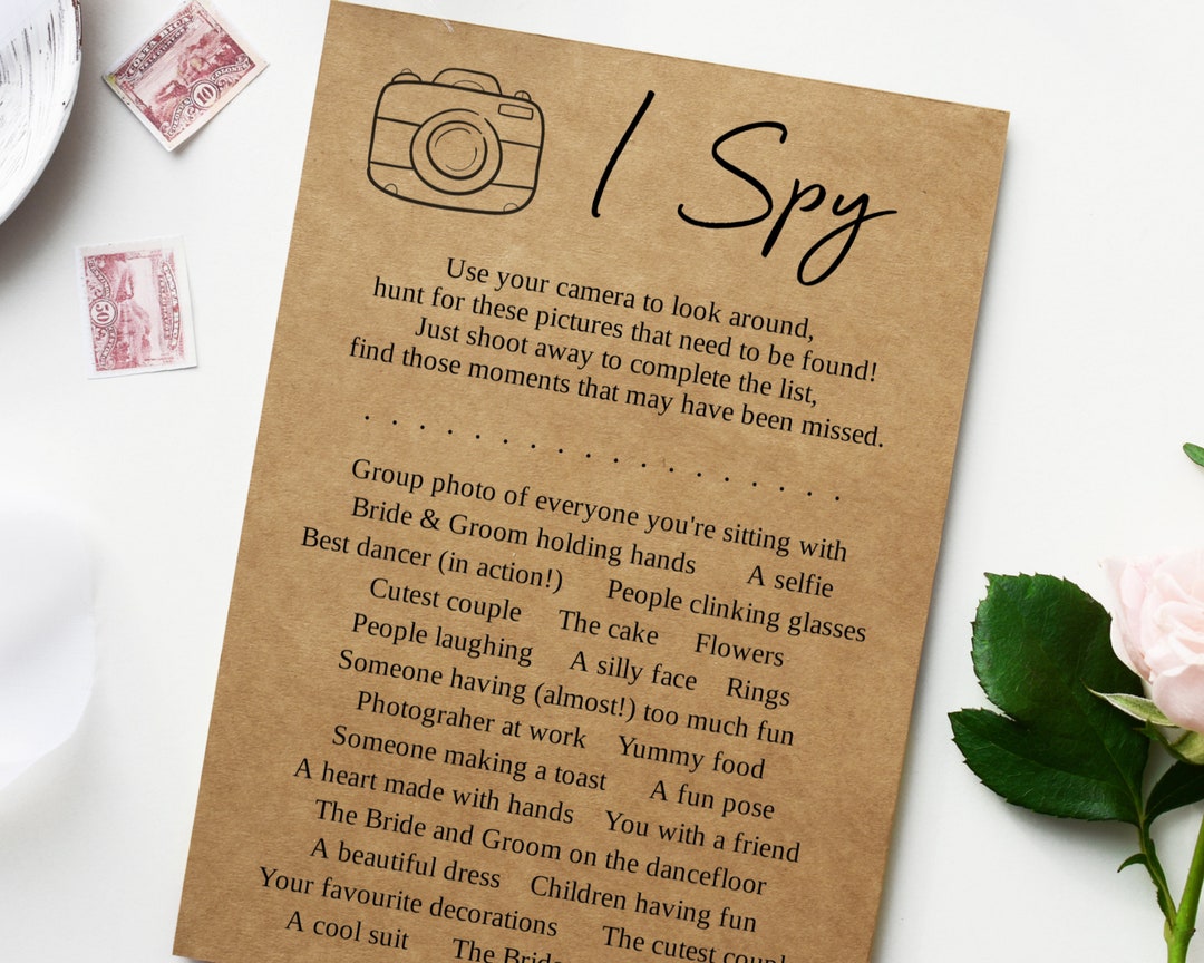 Wedding Game I Spy Game for Weddings Eye Spy Disposable Camera Game