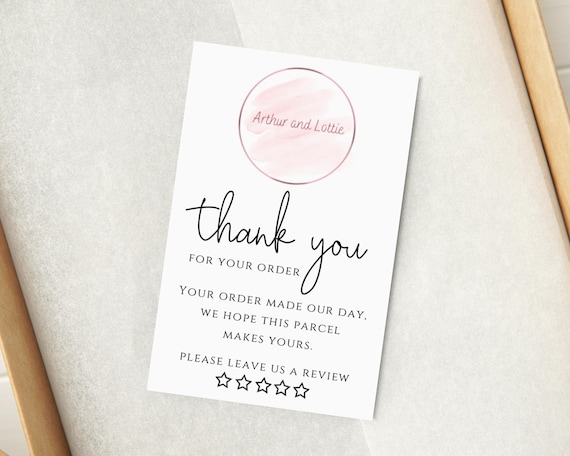 Logo Thank You For Your Order Cards - Please Leave a Review  