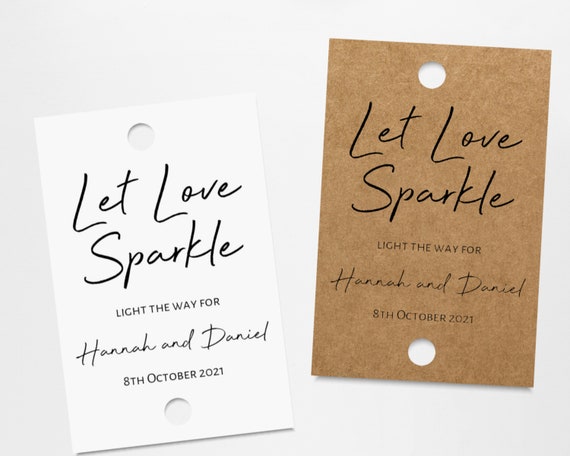Personalized Wedding Sparkler Send off Tags, Let Love Sparkle - Etsy