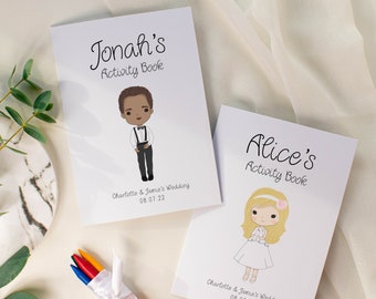 Children's Wedding Activity Book With Crayons - Personalised Wedding Favour Activity Pack