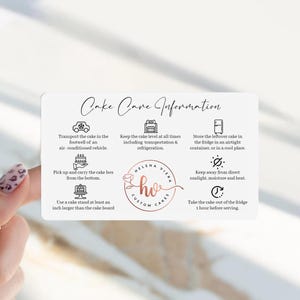 Personalised Cake Care Stickers with Logo