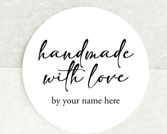 Handmade With Love Sticker Personalisierte Handgemachte Mit Liebe Sticker  Personalisierte Kleinunternehmer Sticker Aufkleber für handgemachte  Produkte -  Österreich