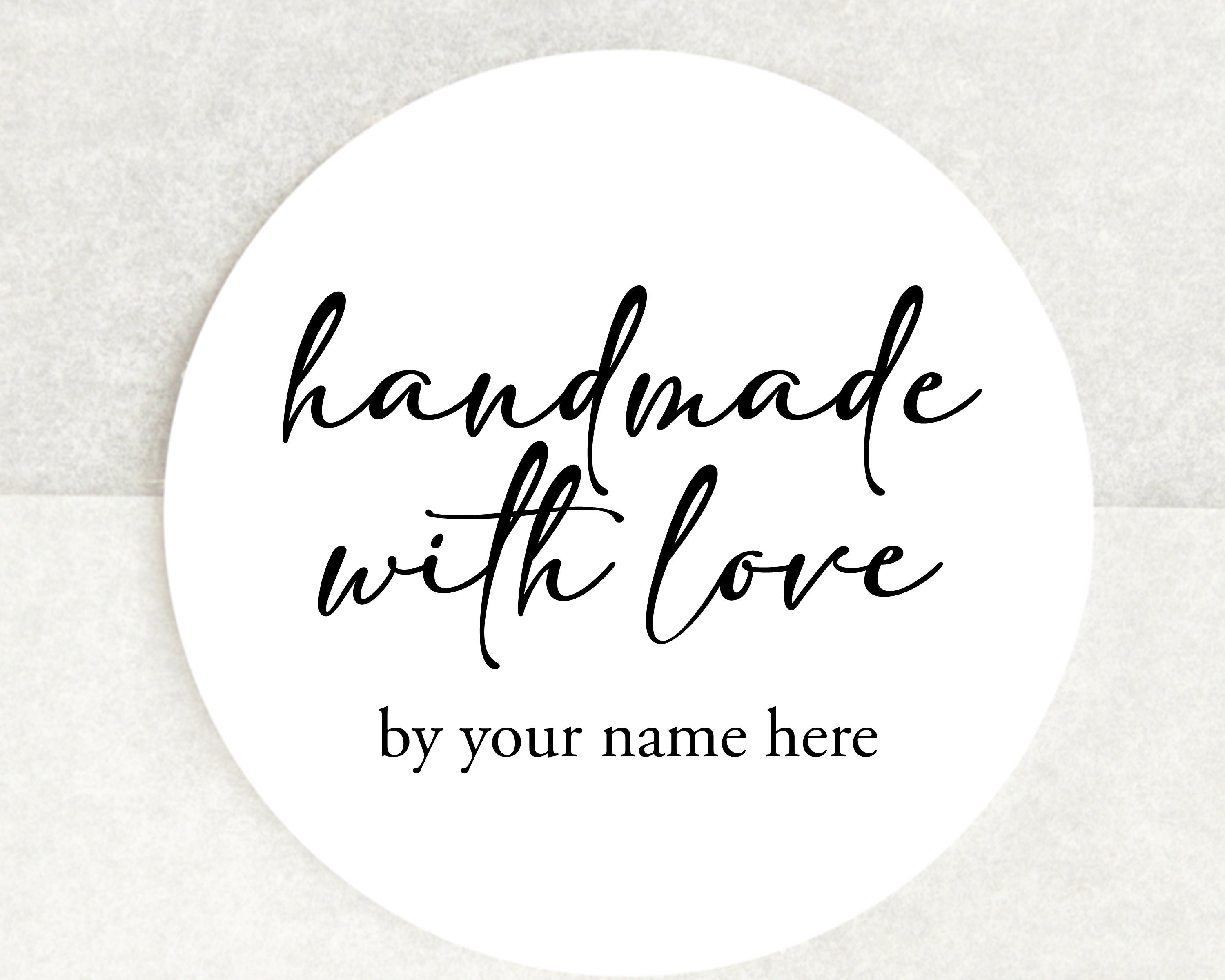 Personalised Handmade With Love Stickers Custom Handmade Small Business  Stickers thank You for Your Order Stickers packaging Labels 