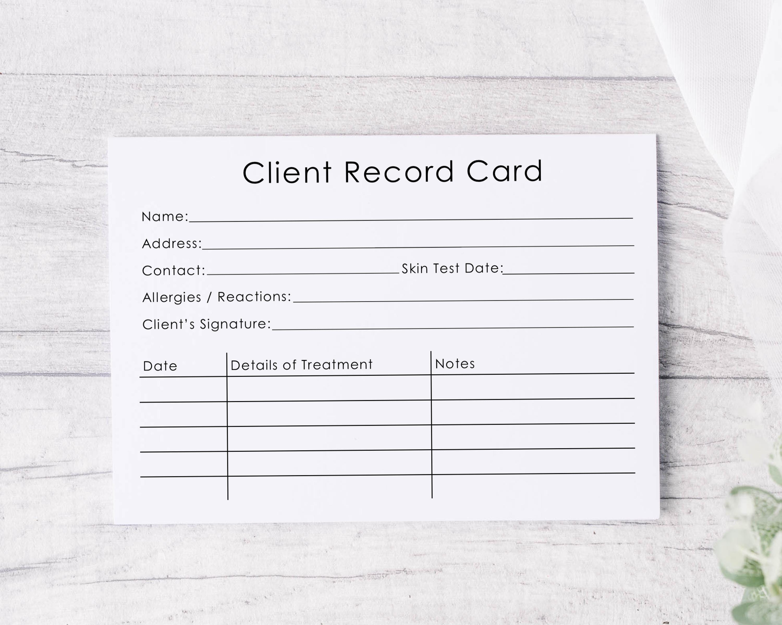 Printed Client Record Cards: Salon, Nail, Lash, Spa - Etsy UK